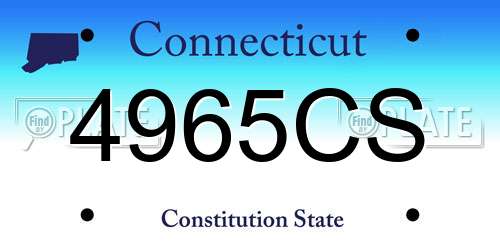 4965CS Connecticut License Plate