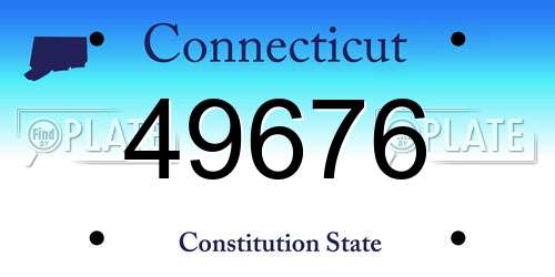 49676 Connecticut License Plate