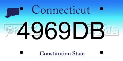 4969DB Connecticut License Plate