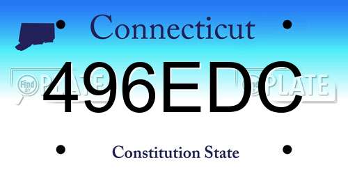 496EDC Connecticut License Plate