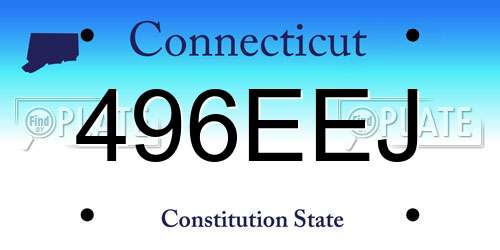 496EEJ Connecticut License Plate