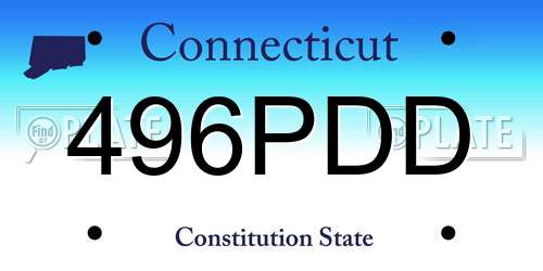 496PDD Connecticut License Plate