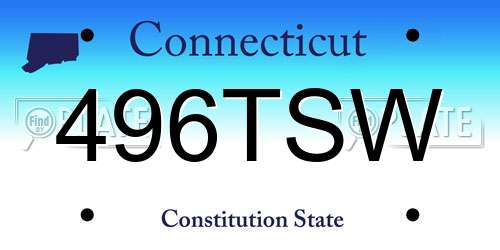 496TSW Connecticut License Plate