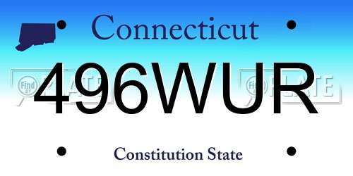 496WUR Connecticut License Plate