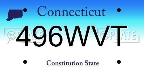 496WVT Connecticut License Plate