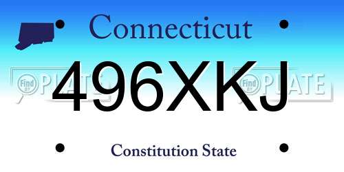 496XKJ Connecticut License Plate