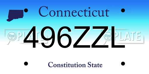 496ZZL Connecticut License Plate