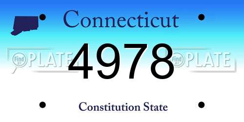 4978 Connecticut License Plate