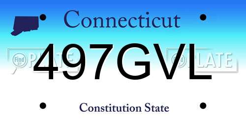 497GVL Connecticut License Plate