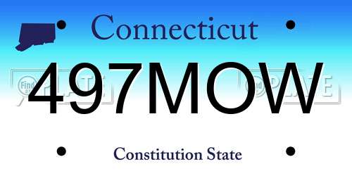 497MOW Connecticut License Plate