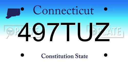 497TUZ Connecticut License Plate