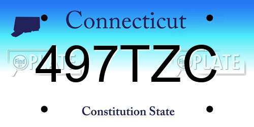 497TZC Connecticut License Plate