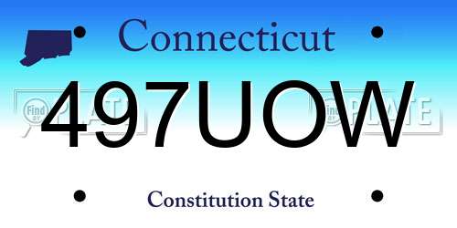 497UOW Connecticut License Plate