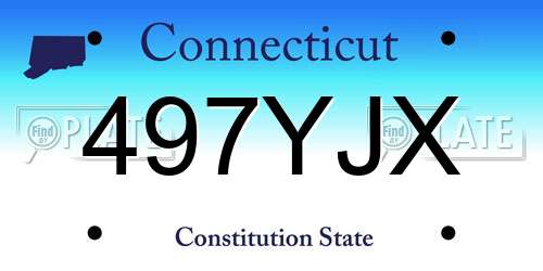 497YJX Connecticut License Plate