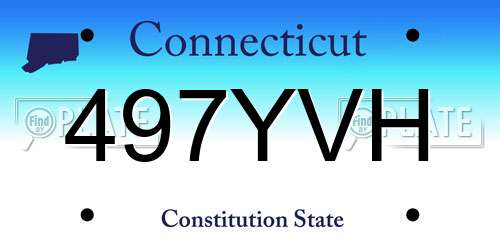 497YVH Connecticut License Plate