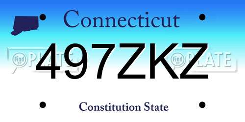 497ZKZ Connecticut License Plate