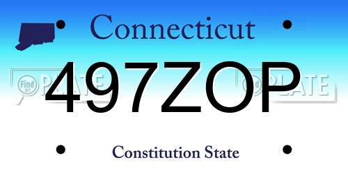 497ZOP Connecticut License Plate