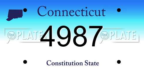 4987 Connecticut License Plate