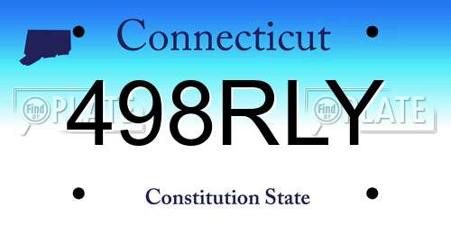 498RLY Connecticut License Plate