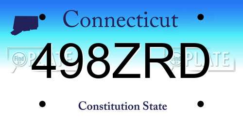 498ZRD Connecticut License Plate