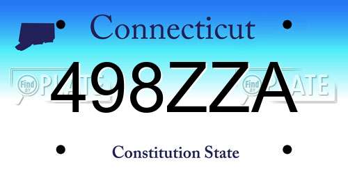 498ZZA Connecticut License Plate