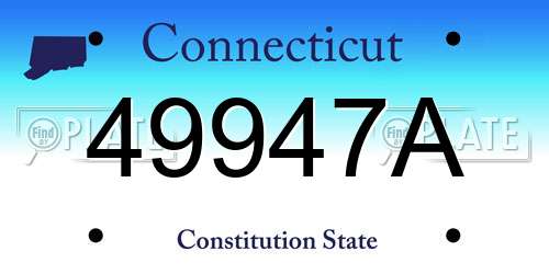 49947A Connecticut License Plate