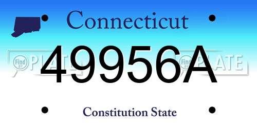 49956A Connecticut License Plate