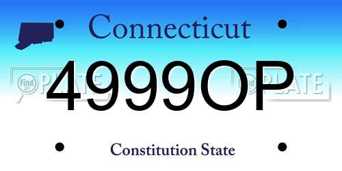 4999OP Connecticut License Plate