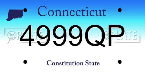 4999QP Connecticut License Plate