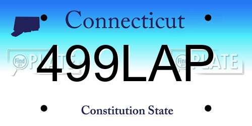 499LAP Connecticut License Plate