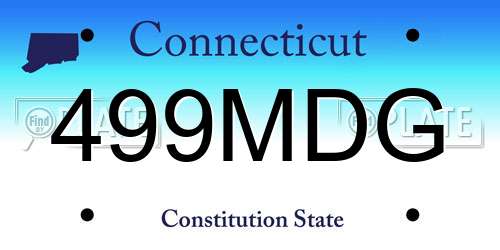 499MDG Connecticut License Plate