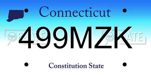 499MZK Connecticut License Plate