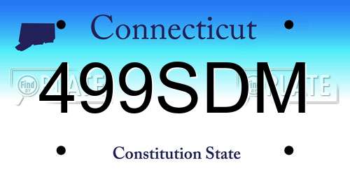 499SDM Connecticut License Plate