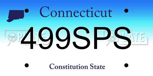 499SPS Connecticut License Plate