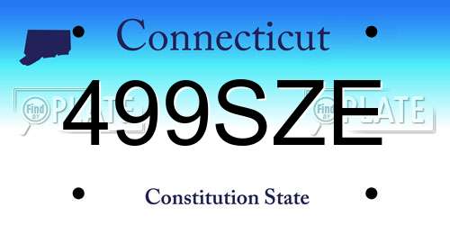 499SZE Connecticut License Plate