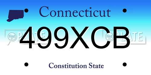 499XCB Connecticut License Plate