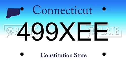 499XEE Connecticut License Plate