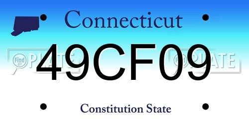 49CF09 Connecticut License Plate