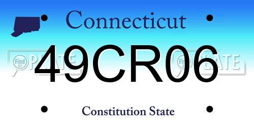 49CR06 Connecticut License Plate