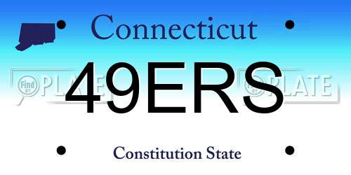 49ERS Connecticut License Plate