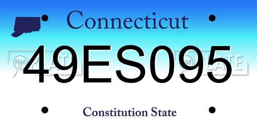 49ES095 Connecticut License Plate