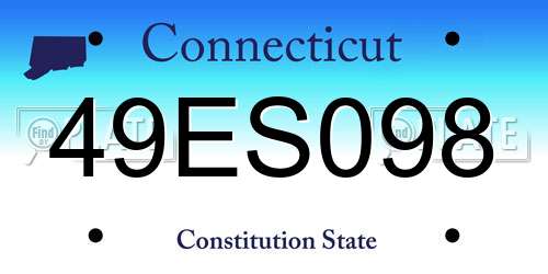 49ES098 Connecticut License Plate
