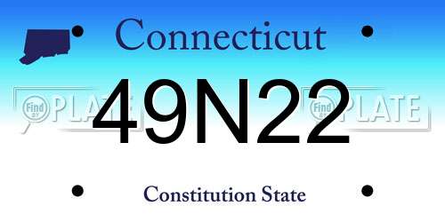 49N22 Connecticut License Plate