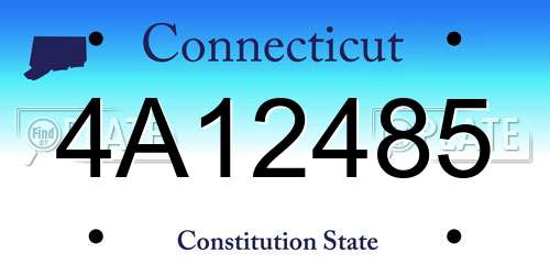 4A12485 Connecticut License Plate