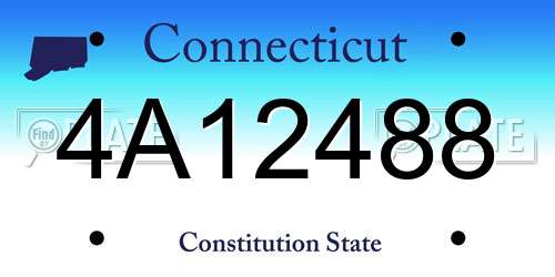 4A12488 Connecticut License Plate