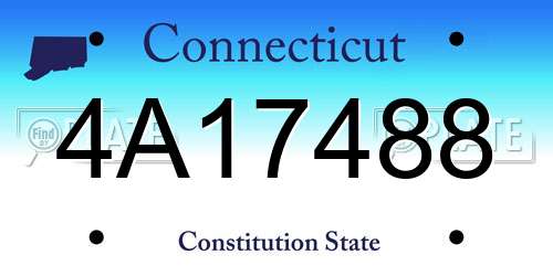 4A17488 Connecticut License Plate