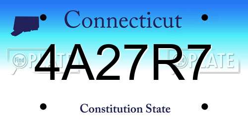 4A27R7 Connecticut License Plate