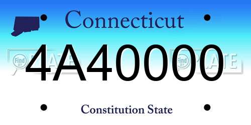 4A40000 Connecticut License Plate