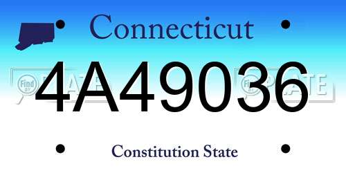 4A49036 Connecticut License Plate