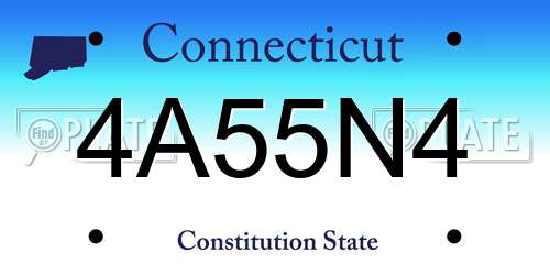 4A55N4 Connecticut License Plate